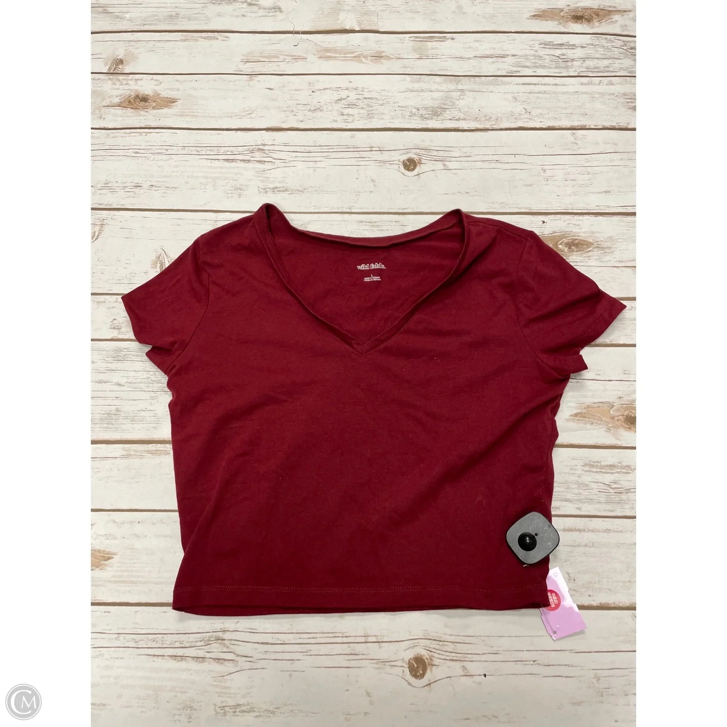 Top Short Sleeve By Wild Fable In Red, Size: L