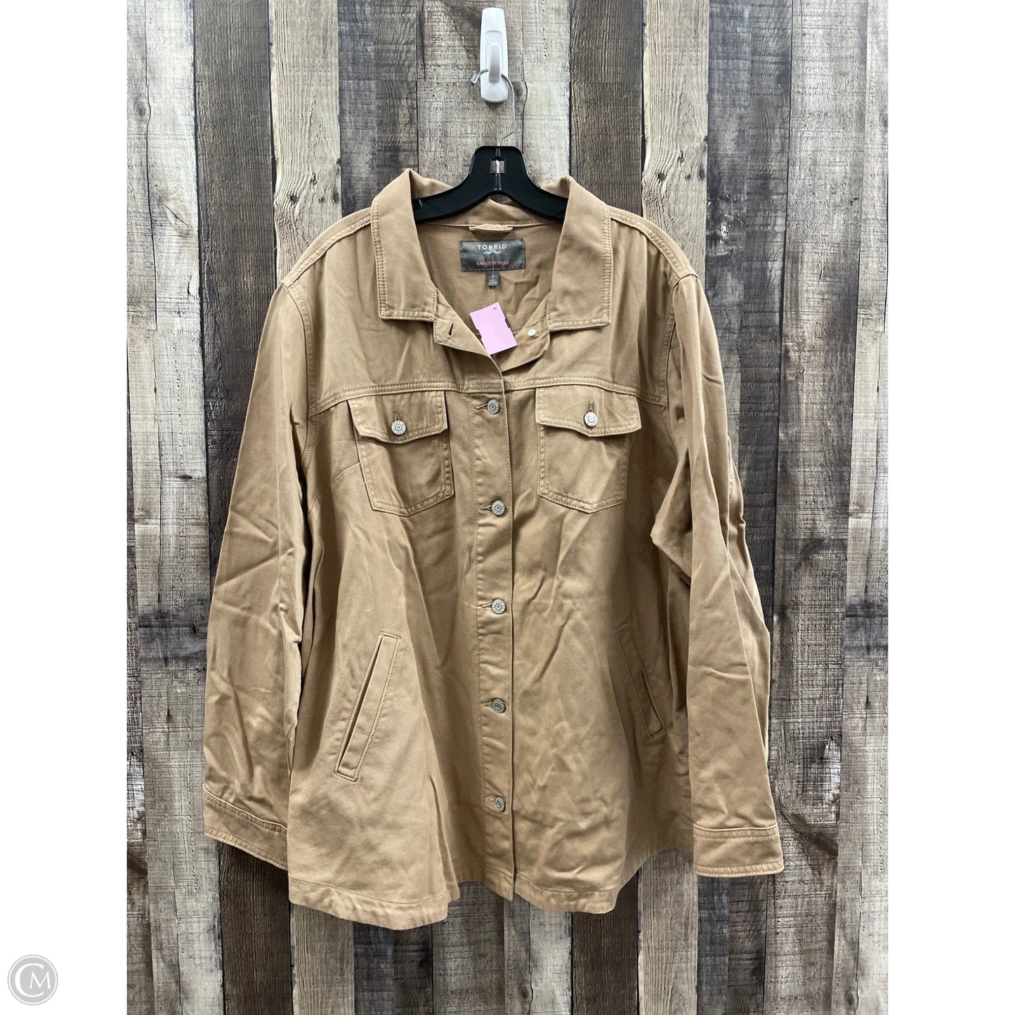 Jacket Denim By Torrid In Brown, Size: 3x