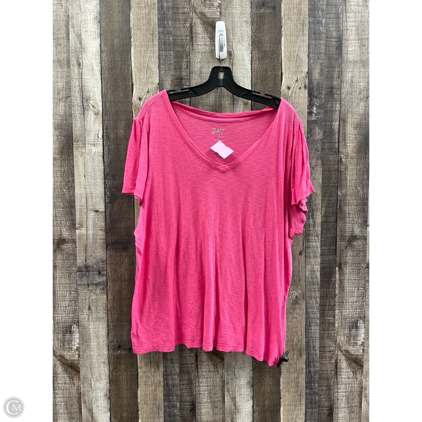 Top Short Sleeve Basic By Maurices In Pink, Size: 2x