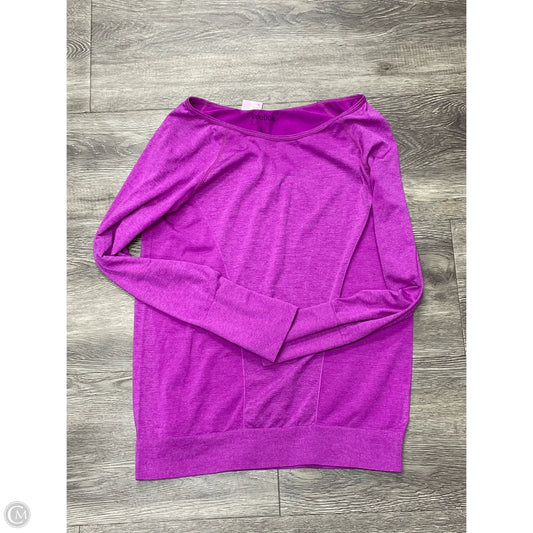 Athletic Top Long Sleeve Collar By Reebok In Purple, Size: L
