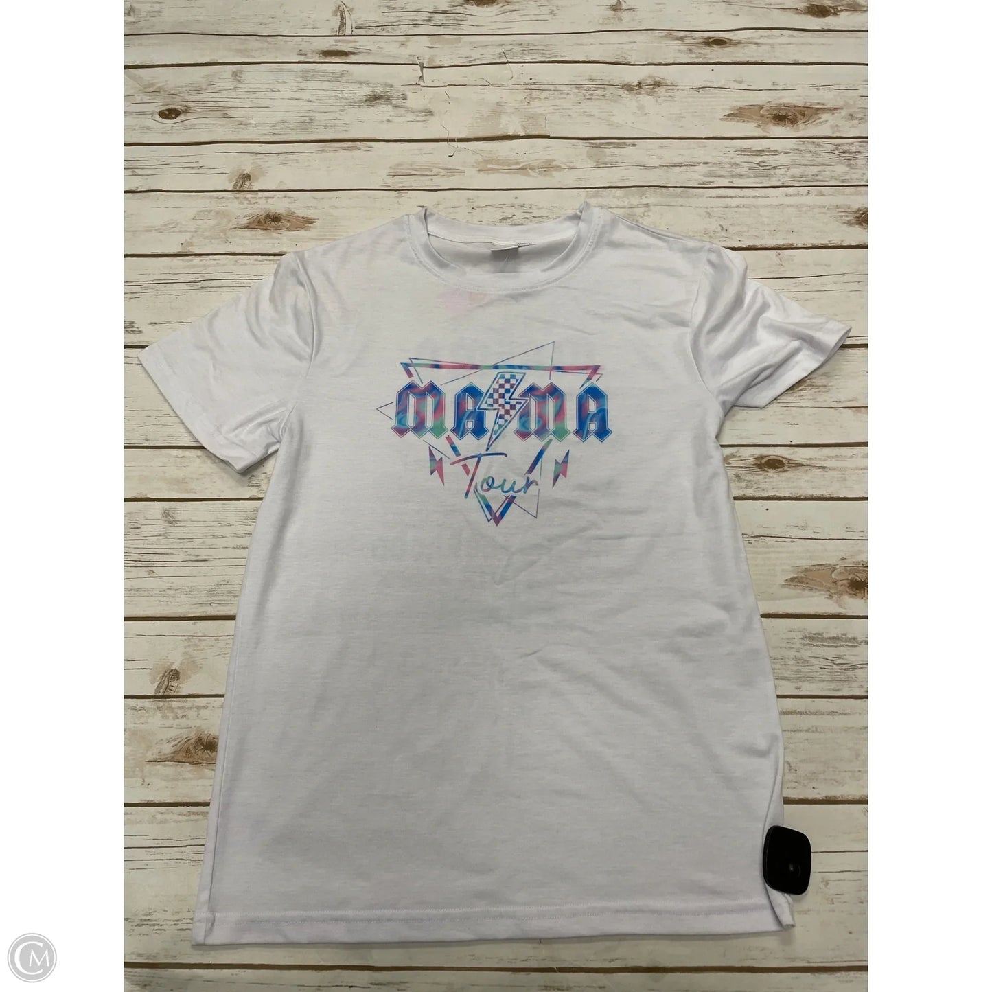 Top Short Sleeve By Cme In White, Size: M