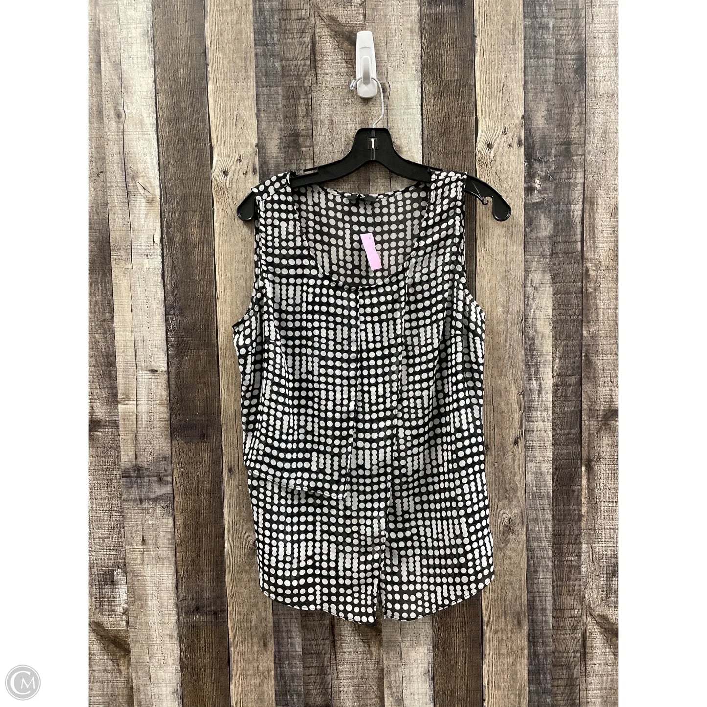 Top Sleeveless By Milano In Black & White, Size: M