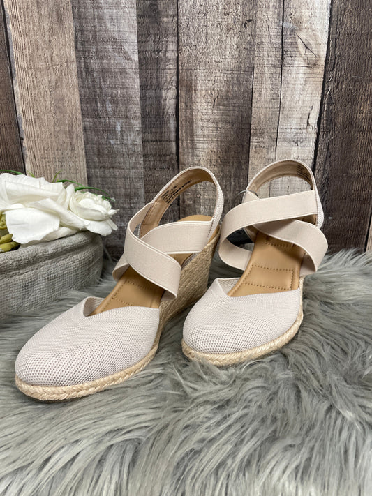 Tan Shoes Heels Wedge Kelly And Katie, Size 8.5