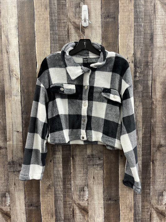 Jacket Fleece By Shein In Plaid Pattern, Size: S