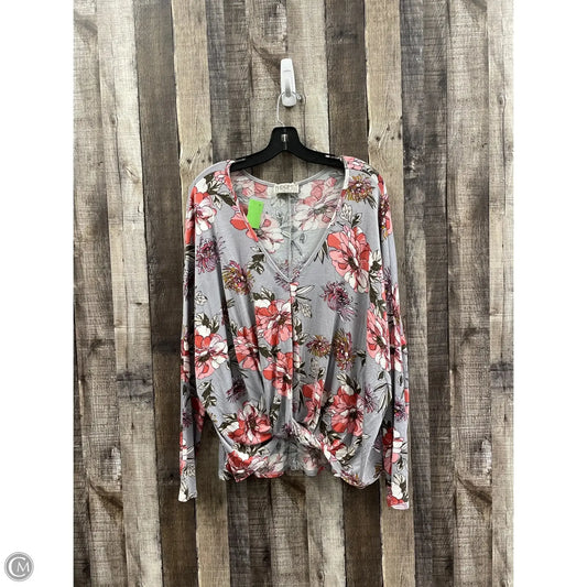 Top Long Sleeve By Cme In Multi-colored, Size: L