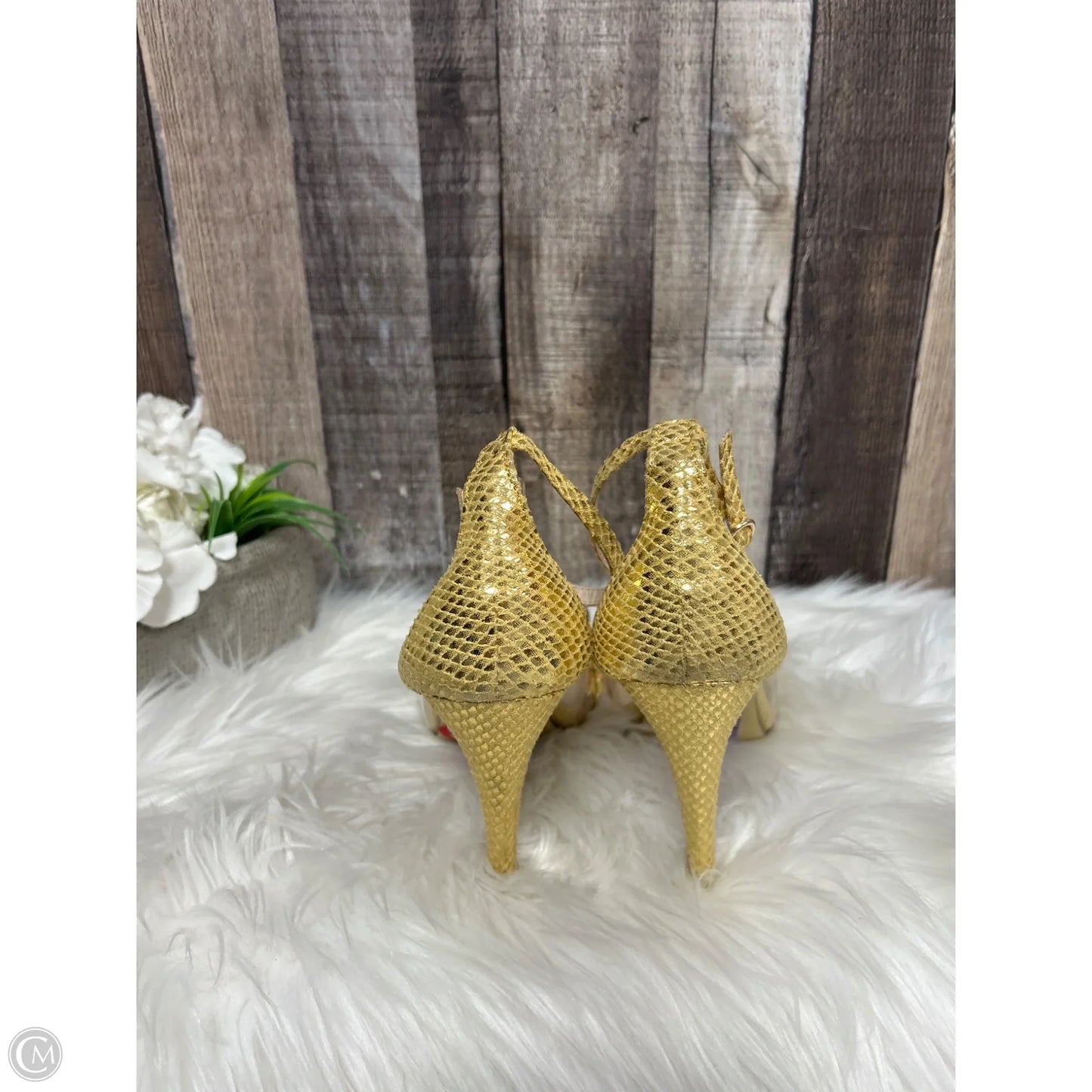 Shoes Heels Stiletto By Cme In Gold, Size: 11