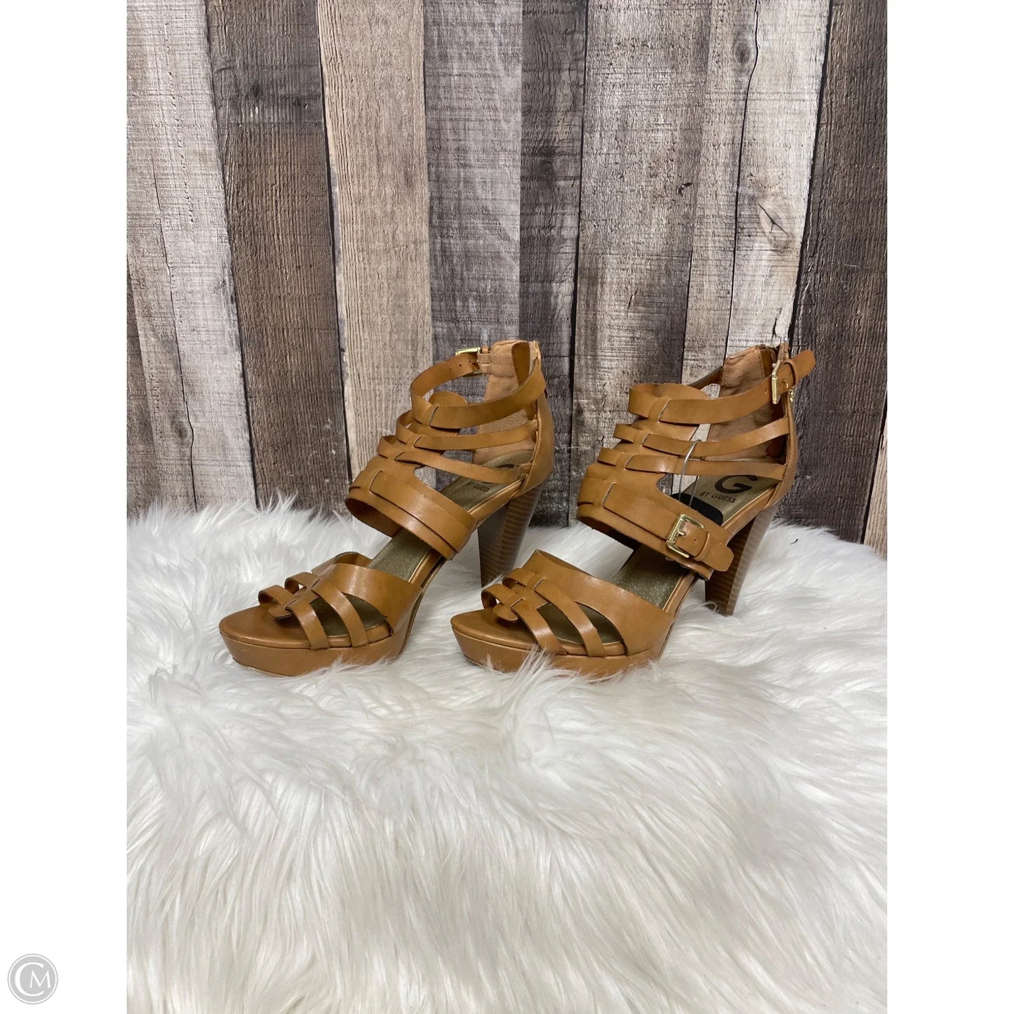 Shoes Heels Stiletto By Guess In Tan, Size: 10