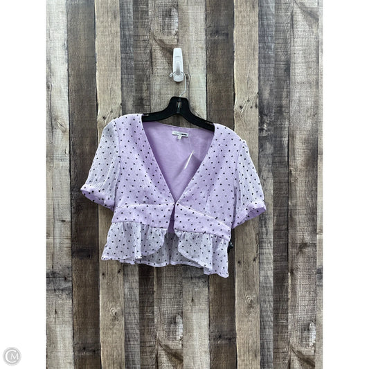Top Short Sleeve By Fashion Nova In Purple, Size: M