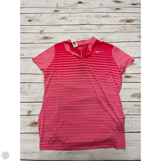 Athletic Top Short Sleeve By Nike In Pink, Size: L