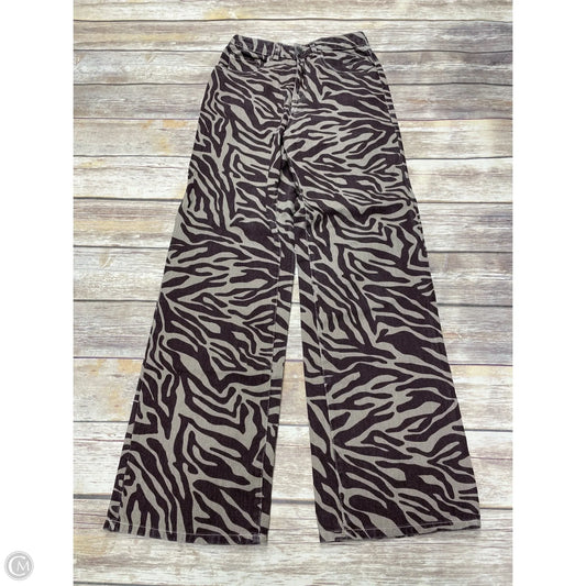 Jeans Wide Leg By Cme In Zebra Print, Size: 2