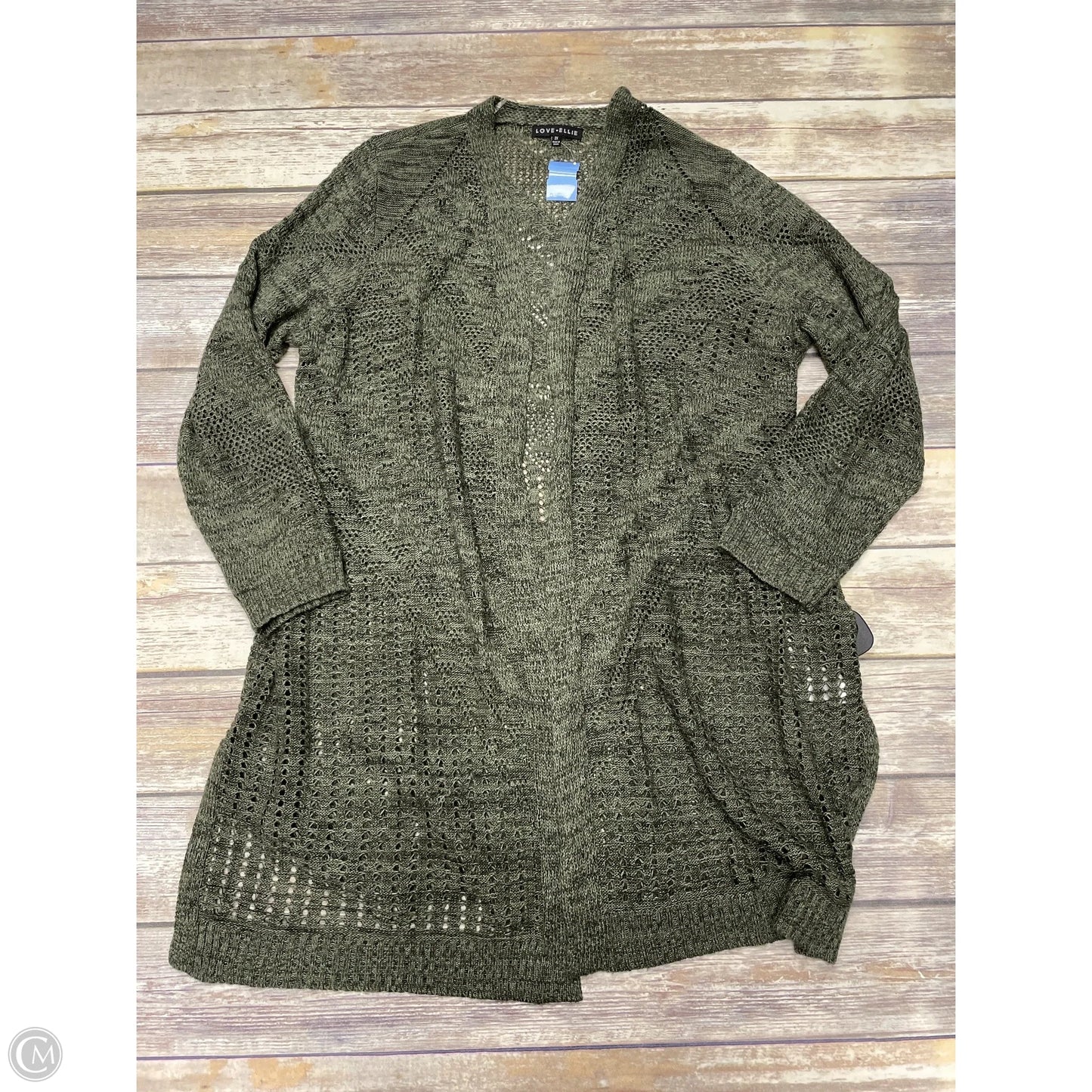 Sweater Cardigan Cashmere By Love Ellie In Green, Size: 2x