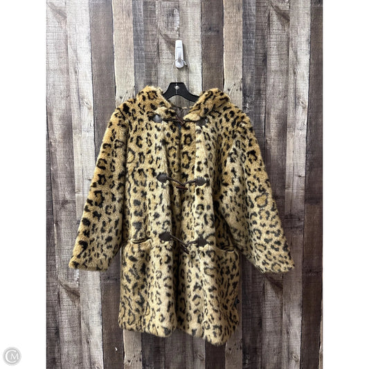 Coat Faux Fur & Sherpa By Cme In Animal Print, Size: L