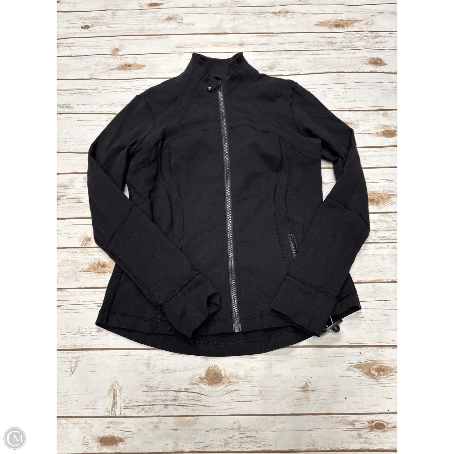 Athletic Jacket By Lululemon In Black, Size: 12