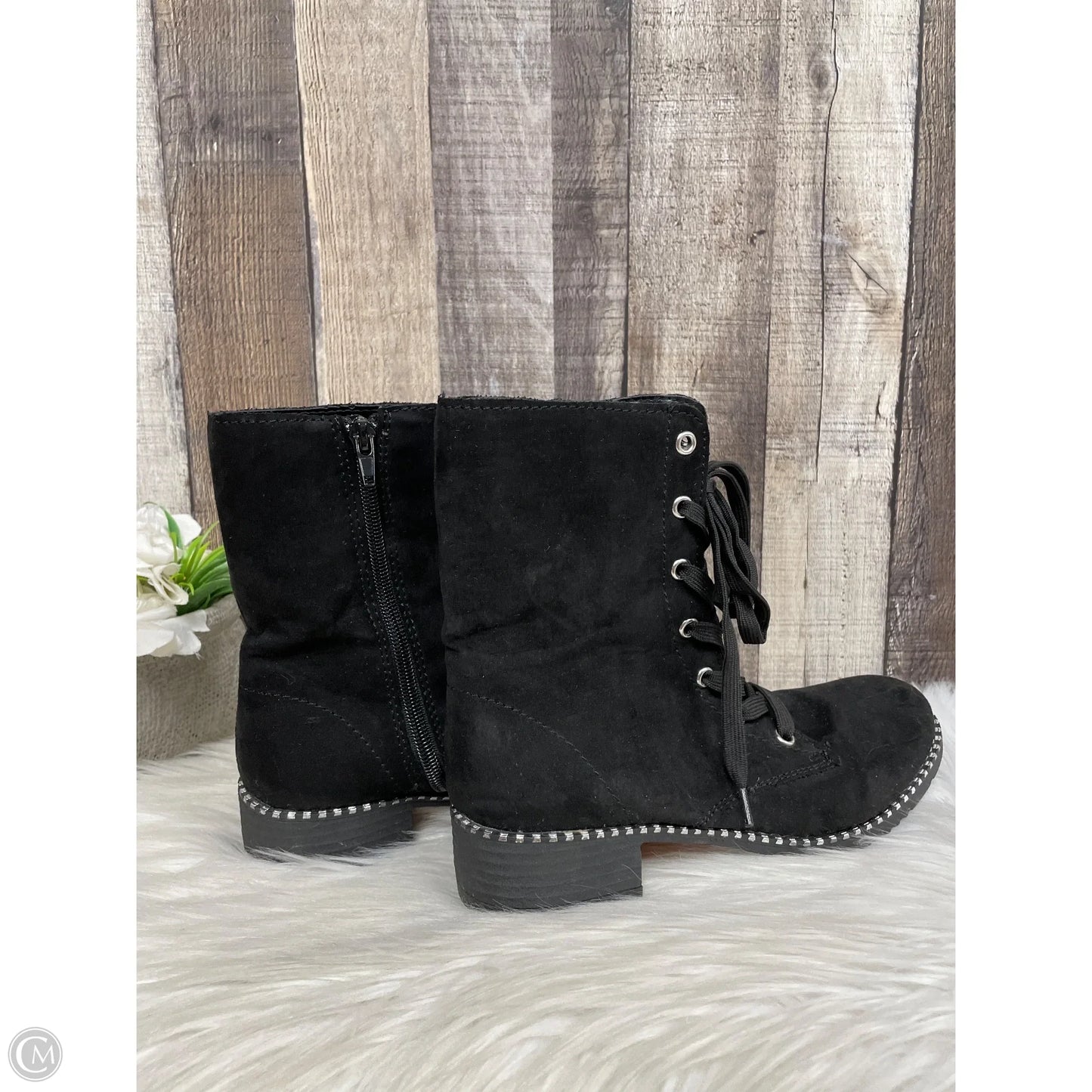 Boots Ankle Flats By Bamboo In Black, Size: 6.5