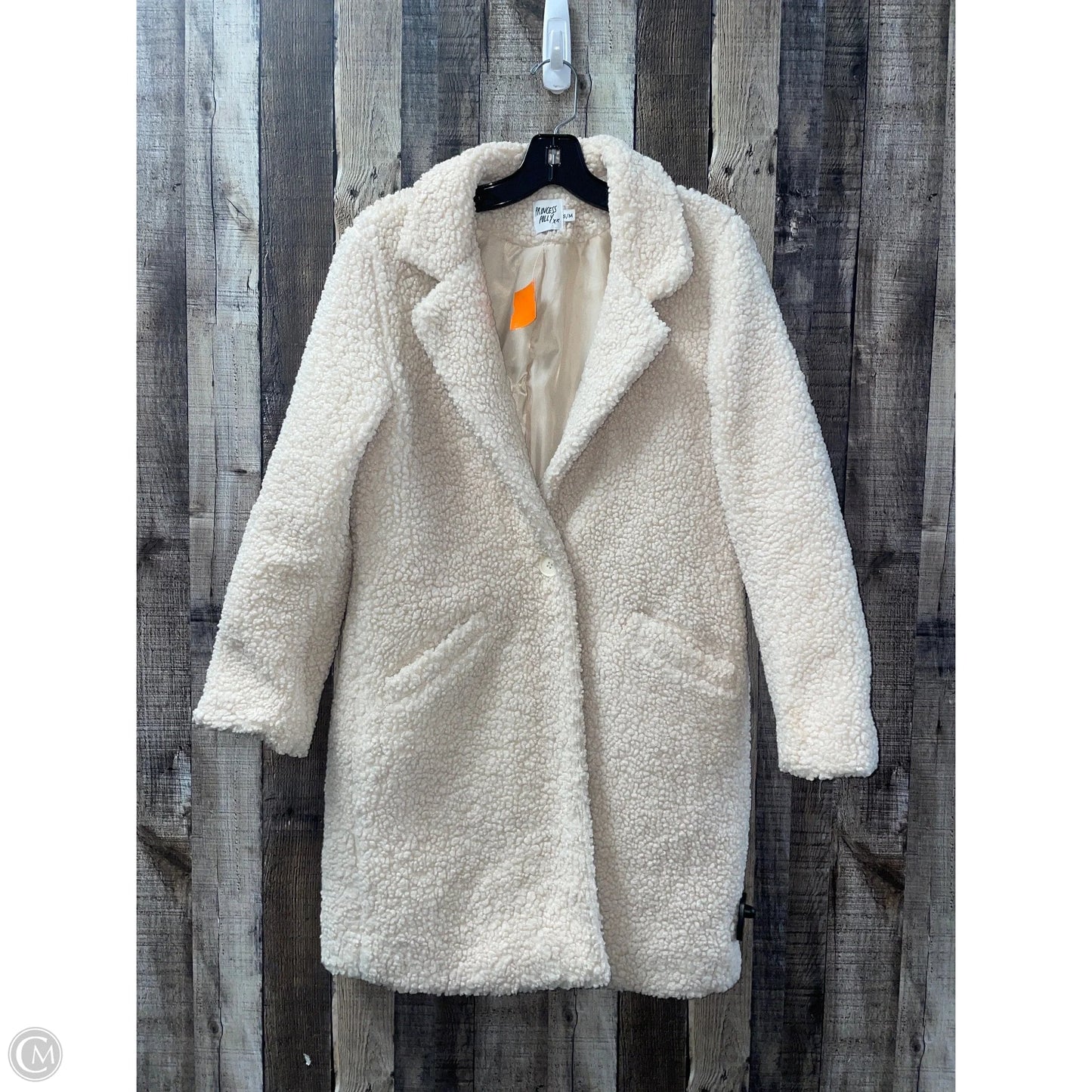 Coat Faux Fur & Sherpa By Princess Polly In Cream, Size: S