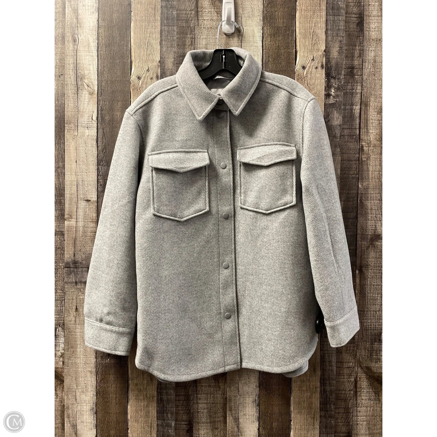 Jacket Shirt By H&m In Grey, Size: S