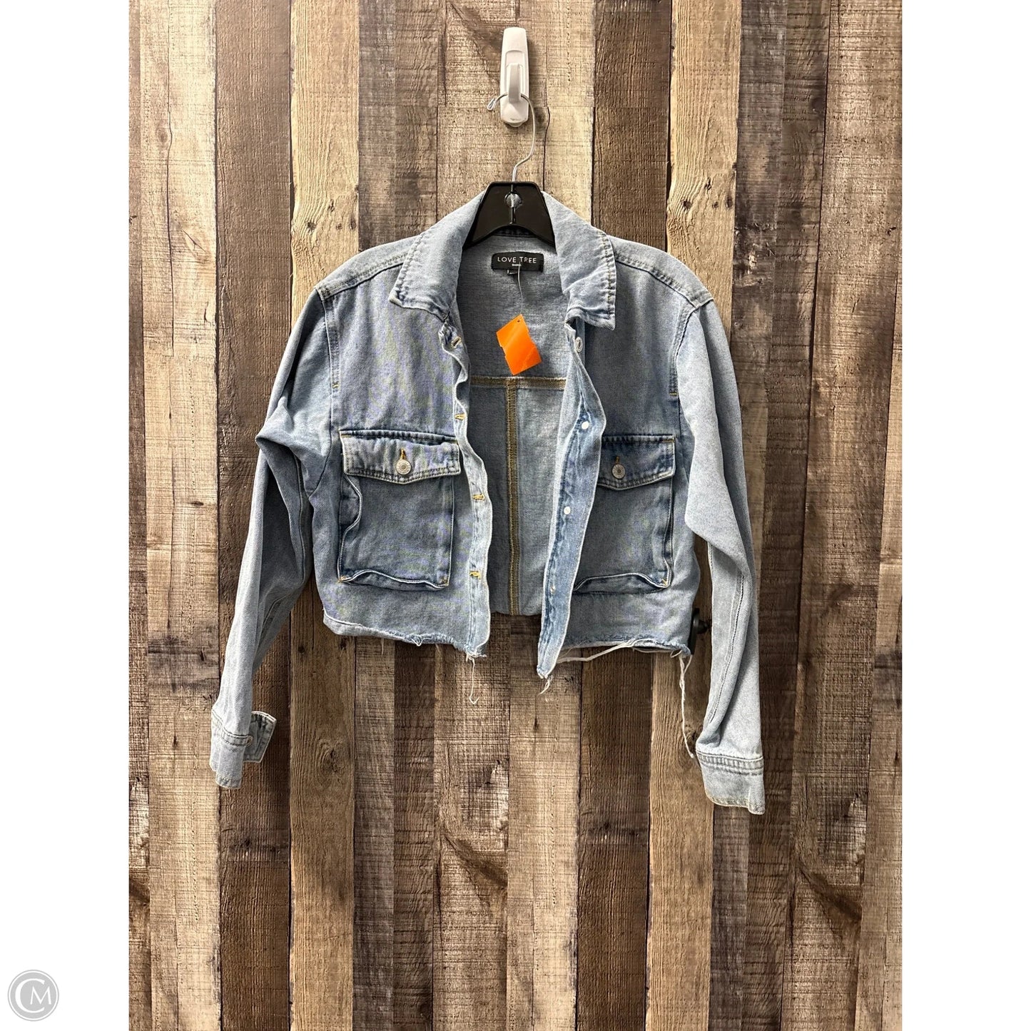 Jacket Denim By Love Tree In Bronze, Size: 0