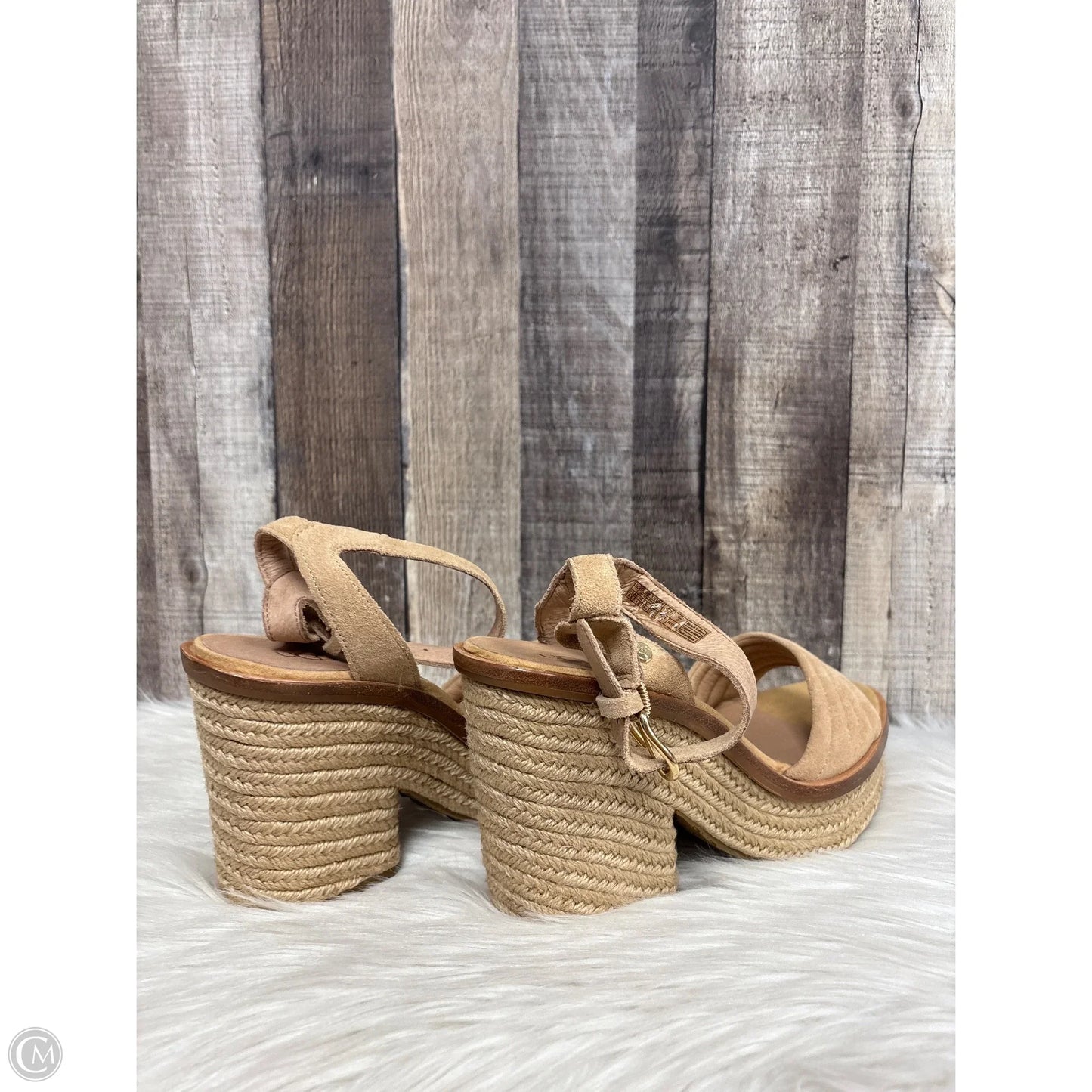 Sandals Designer By Ugg In Tan, Size: 9
