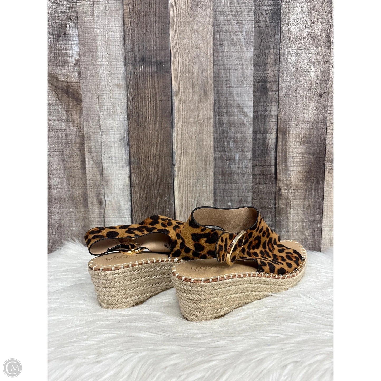 Sandals Heels Wedge By Catherine Malandrino In Animal Print, Size: 8.5