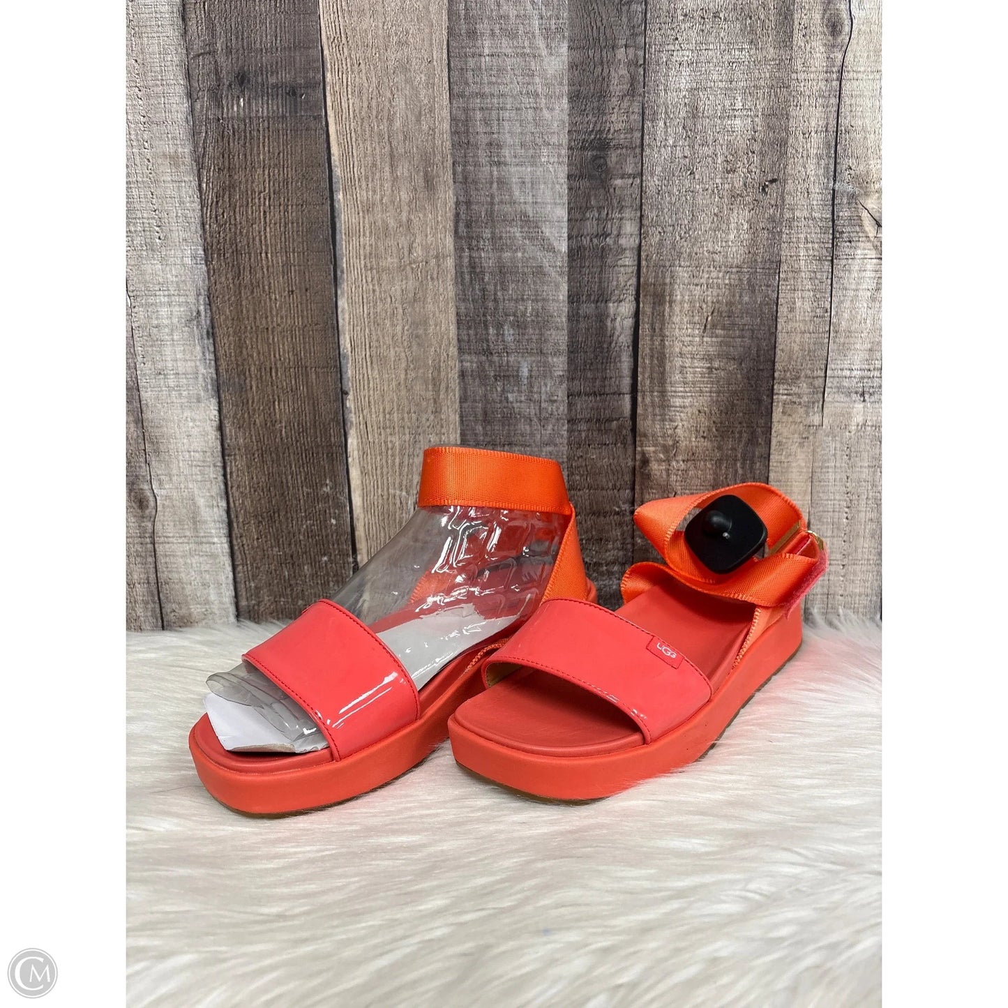 Sandals Designer By Ugg In Orange, Size: 8.5
