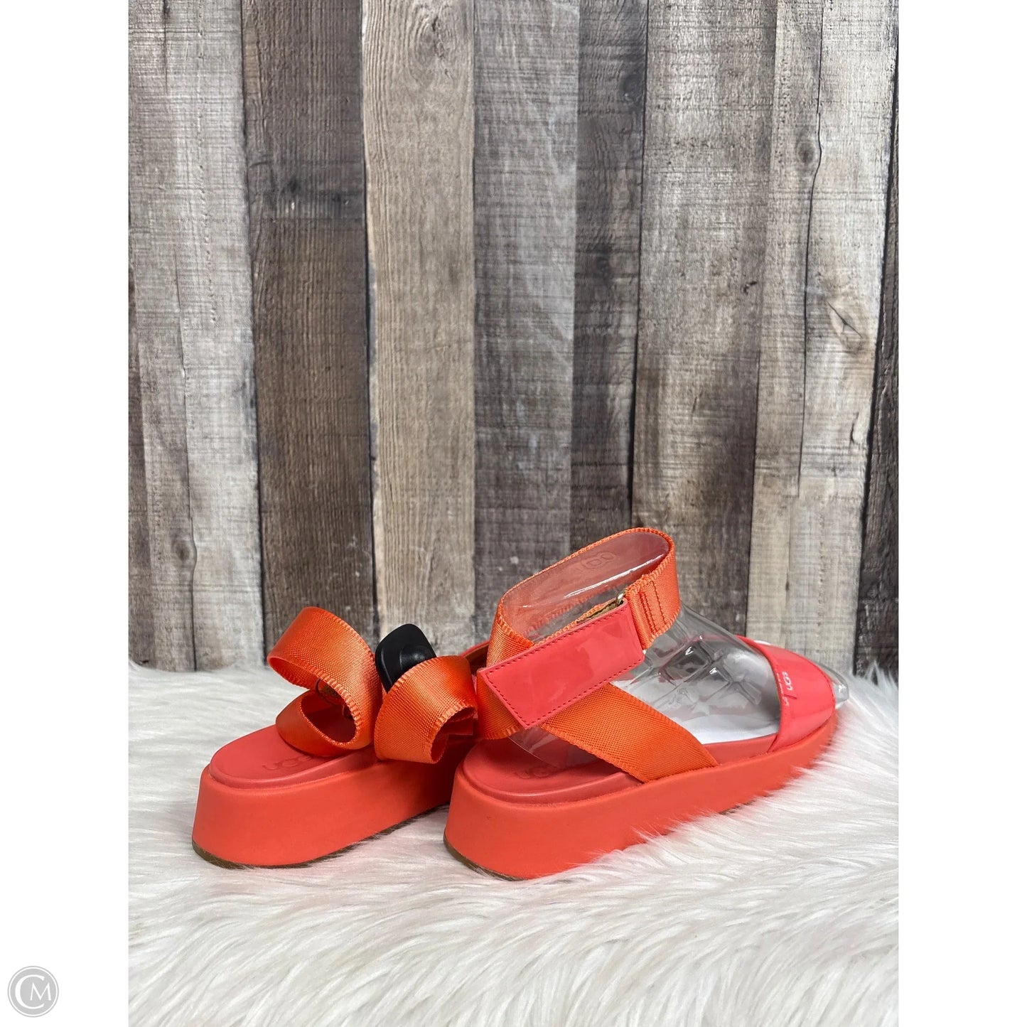 Sandals Designer By Ugg In Orange, Size: 8.5