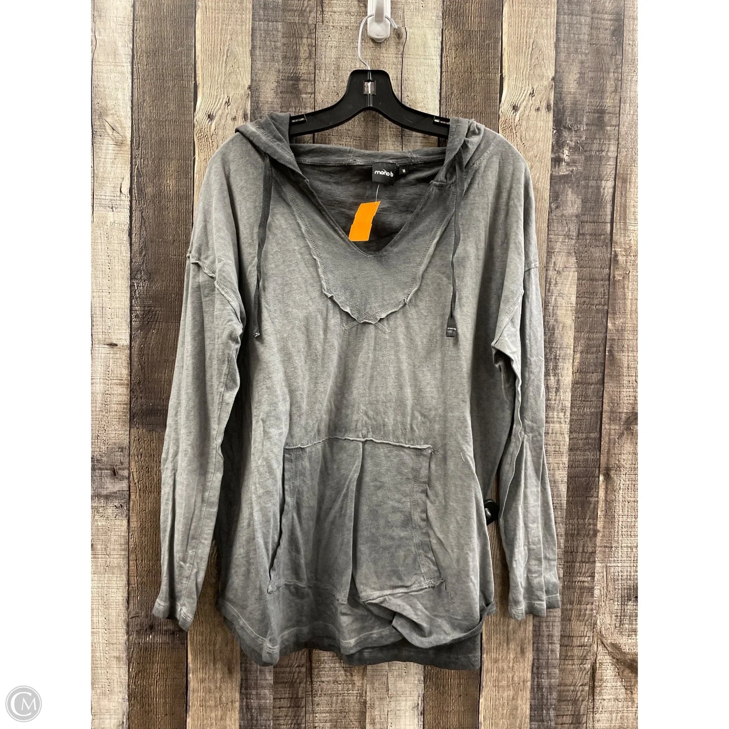 Top Long Sleeve By Mono B In Grey, Size: M