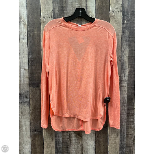 Athletic Top Long Sleeve Crewneck By Under Armour In Orange, Size: S