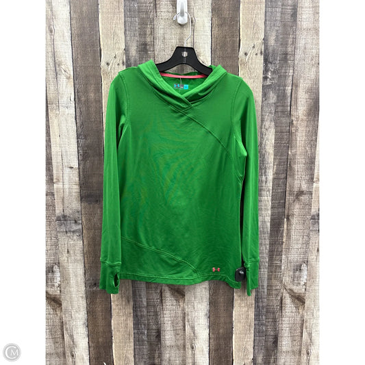 Athletic Top Long Sleeve Hoodie By Under Armour In Green, Size: M