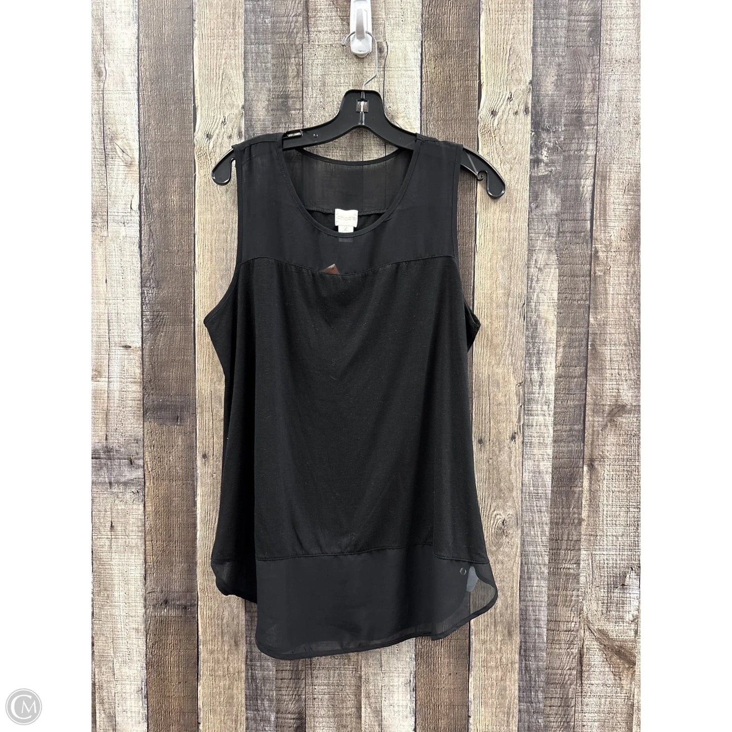 Top Sleeveless By Chicos In Black, Size: L