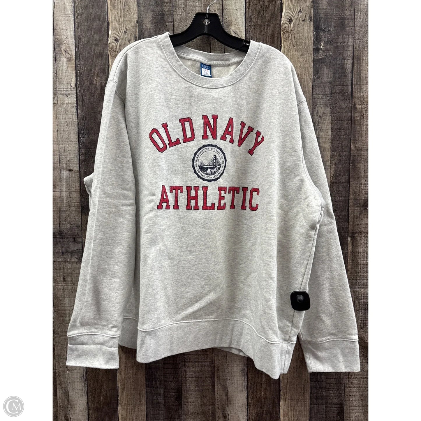 Athletic Sweatshirt Crewneck By Old Navy In Grey, Size: Xxl