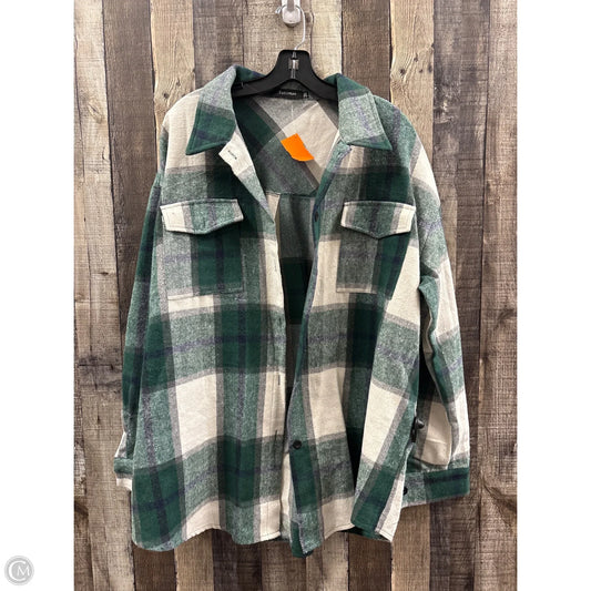 Jacket Shirt By Automet In Green & White, Size: 2x