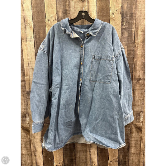 Jacket Shirt By Old Navy In Blue Denim, Size: 3x