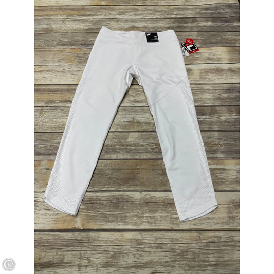 Athletic Leggings By Fila In White, Size: L