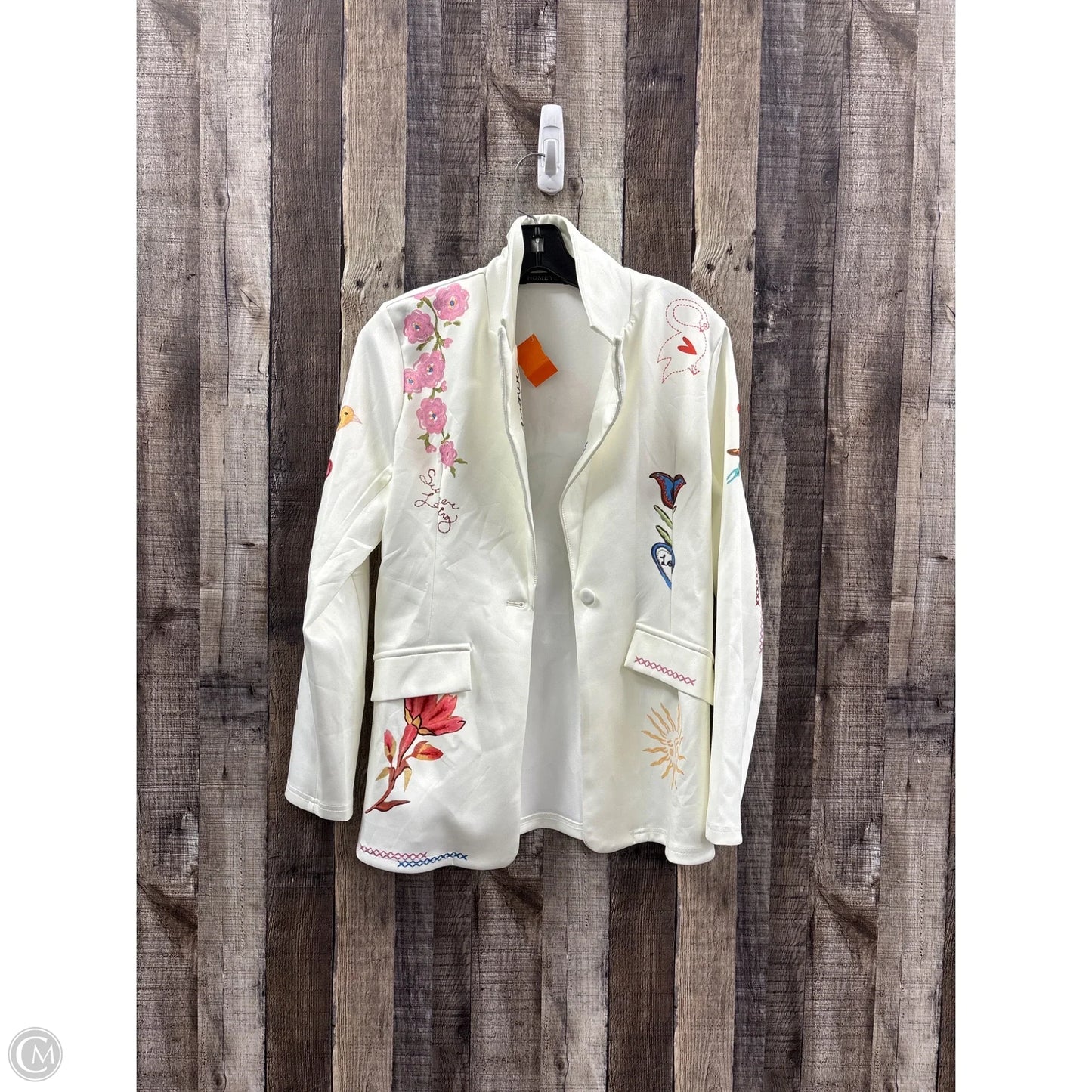 Blazer By Clothes Mentor In White, Size: S