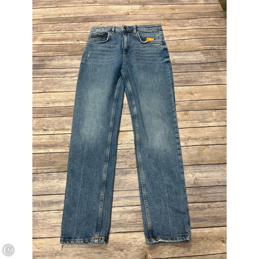 Jeans Straight By Zara In Blue Denim, Size: 4