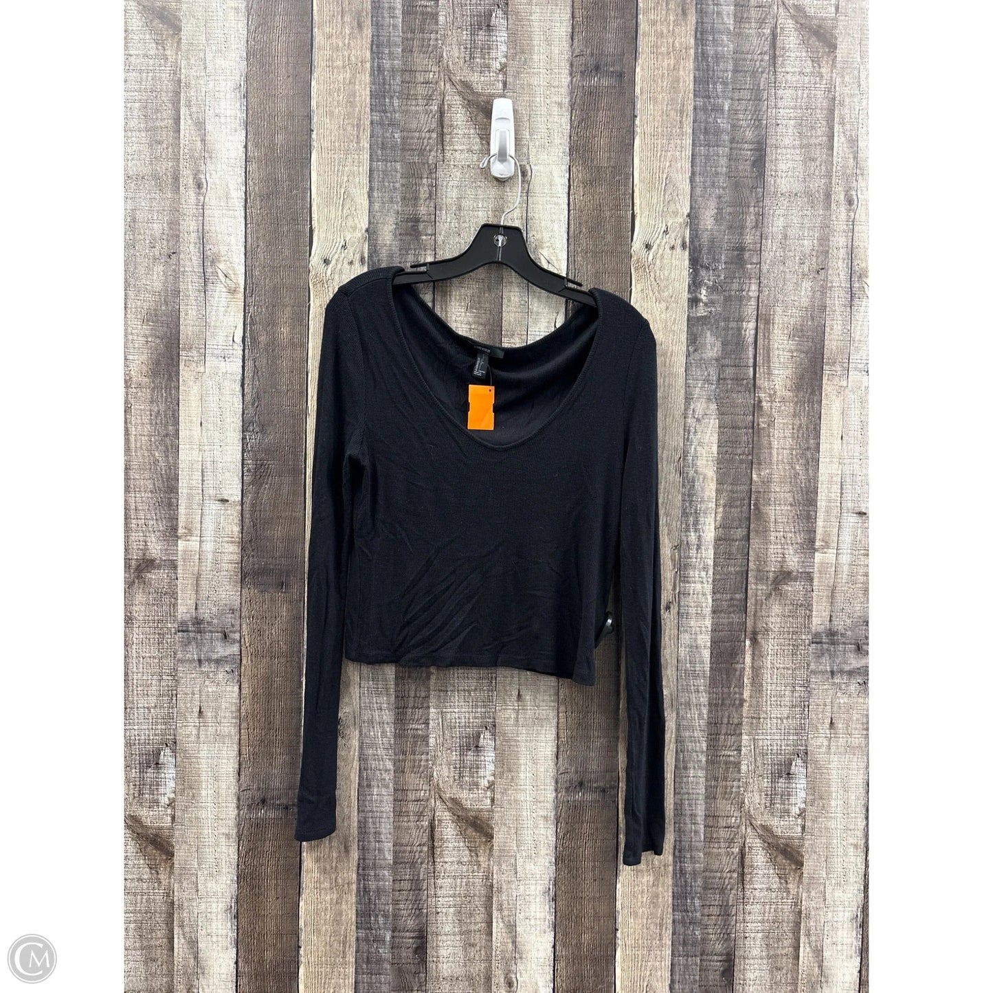Top Long Sleeve By Forever 21 In Black, Size: L