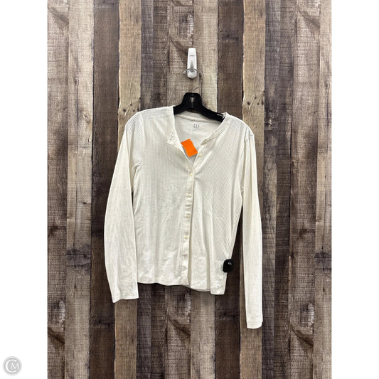 Top Long Sleeve By Gap In White, Size: M