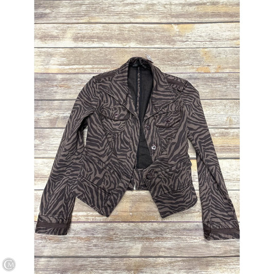 Jacket Denim By White House Black Market In Zebra Print, Size: Xs