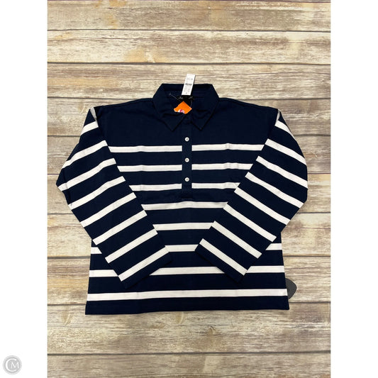 Top Long Sleeve By J. Crew In Blue & White, Size: Xs