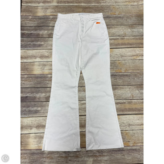 Jeans Flared By Loft In White Denim, Size: 10
