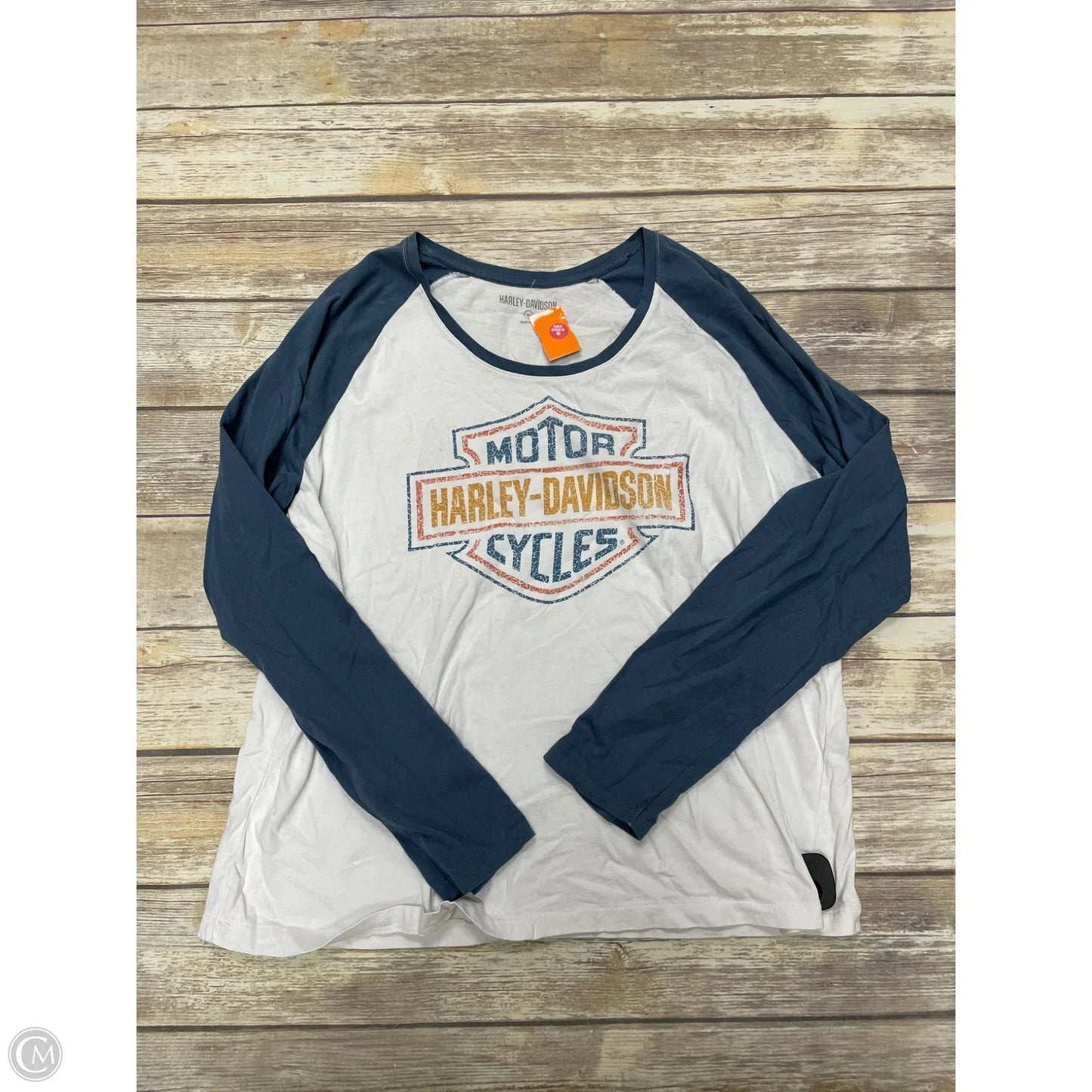 Top Long Sleeve By Harley Davidson In Blue, Size: 2x