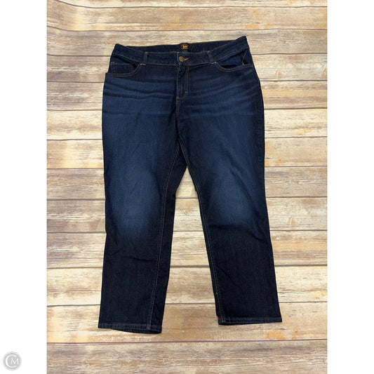 Jeans Straight By Lee In Blue Denim, Size: 20