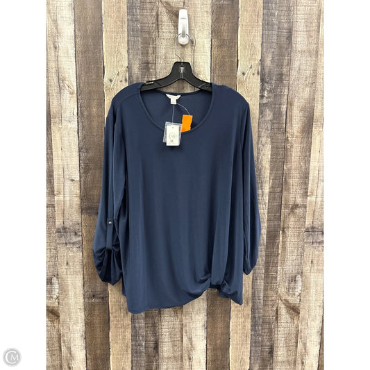 Top Long Sleeve By Cato In Navy, Size: Xl