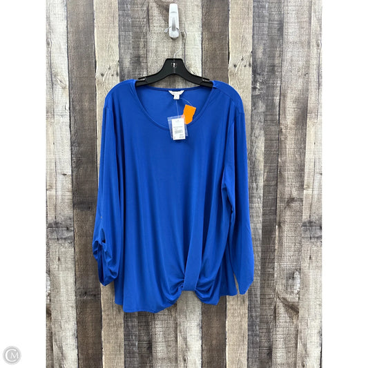 Top Long Sleeve By Cato In Blue, Size: Xl
