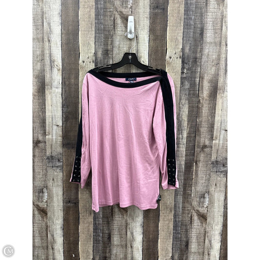 Top Long Sleeve By Chaps In Pink, Size: Xl
