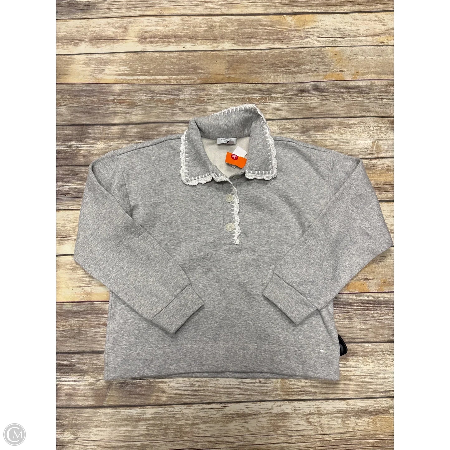 Sweatshirt Collar By Ann Taylor In Grey, Size: S