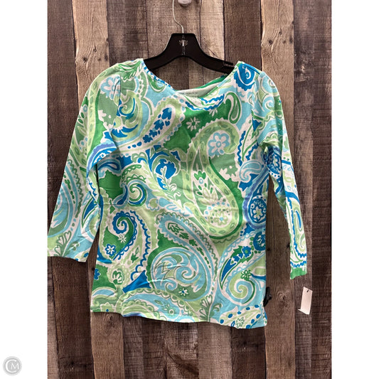 Top 3/4 Sleeve By Talbots In Multi-colored, Size: Xs