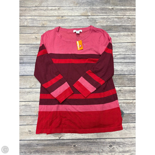 Sweater By Liz Claiborne In Pink & Red, Size: M