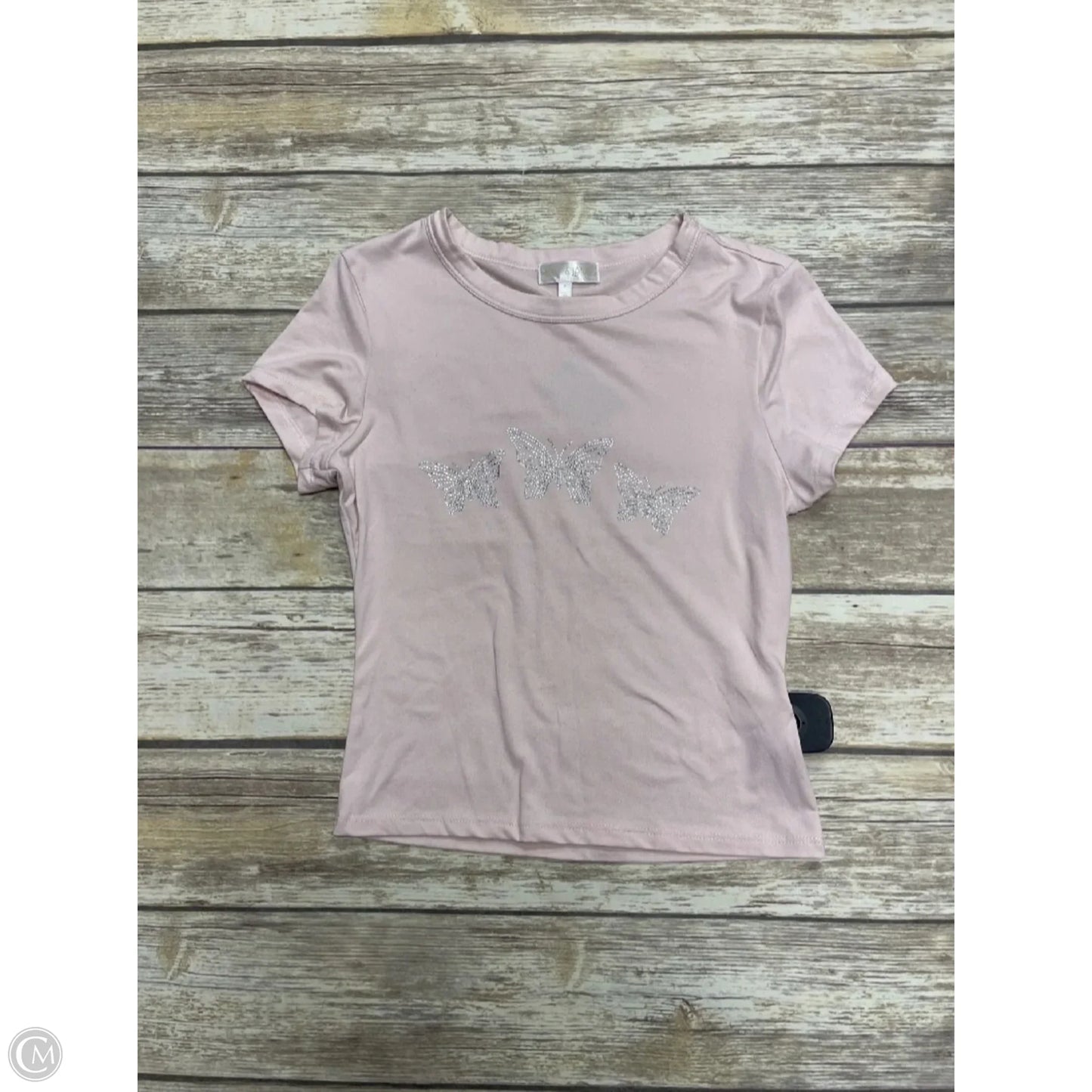 Top Short Sleeve By Cme In Pink, Size: S