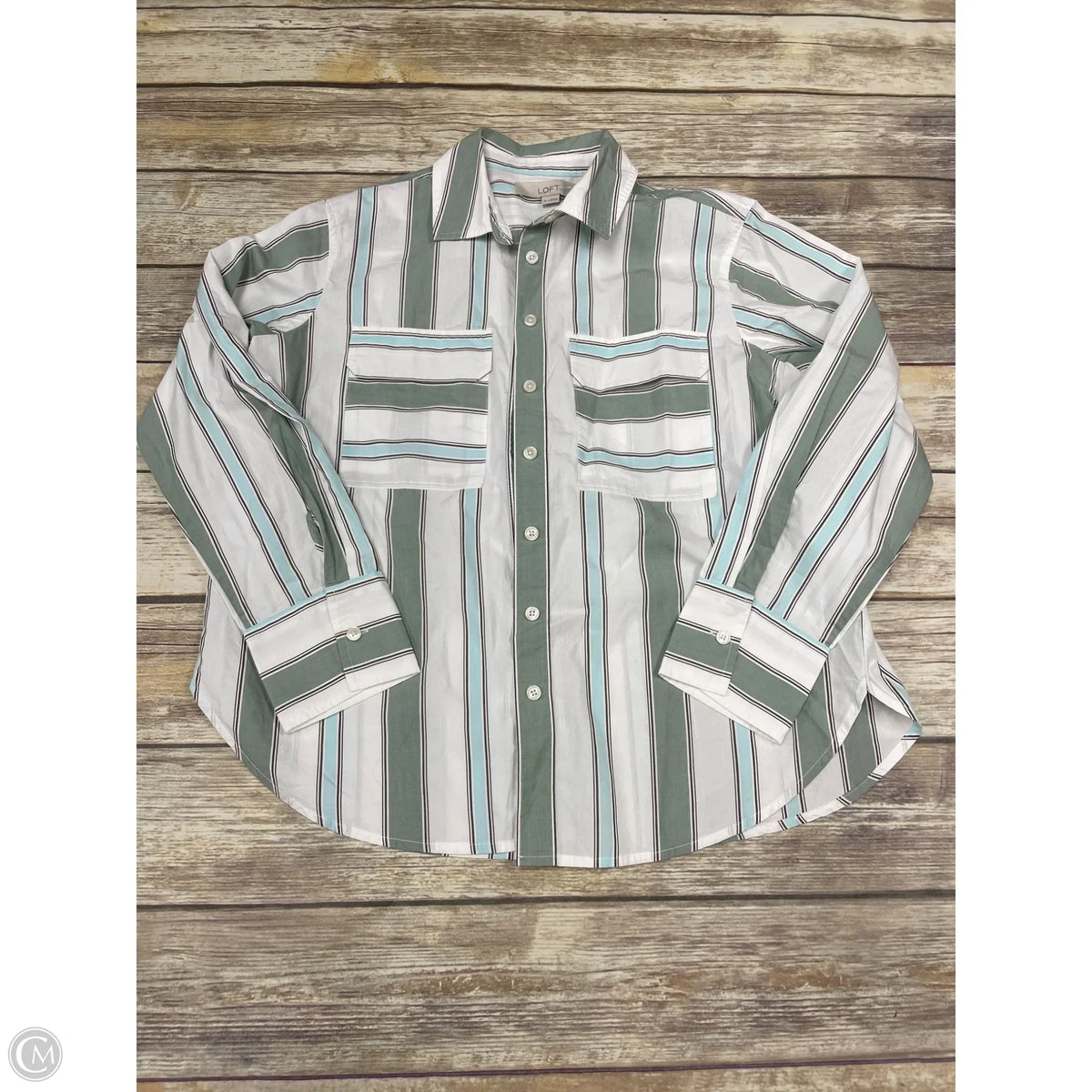 Top Long Sleeve By Loft In Striped Pattern, Size: Xs